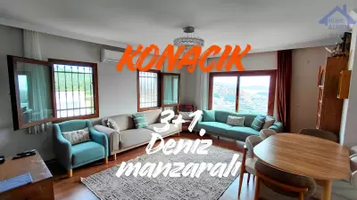 KONACIK'TA FULL DENİZ MANZARALI, MERKEZİ KONUMDA SATILIK 3+1 DAİRE